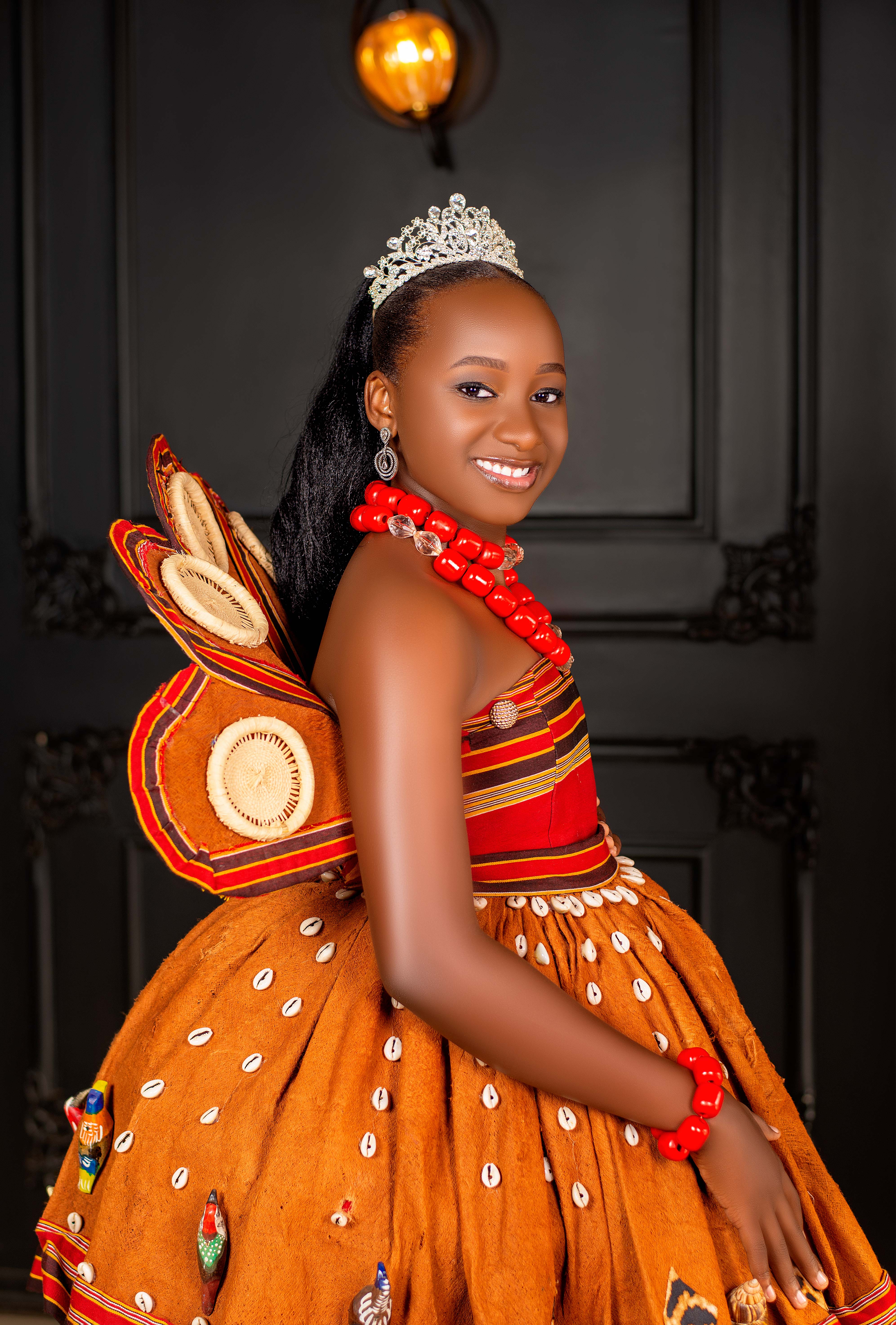 Young girl with crown smiling